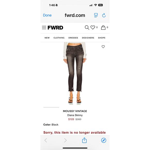 Moussy Vintage Jeans Diana skinny distressed black size 24 - Picture 7 of 7